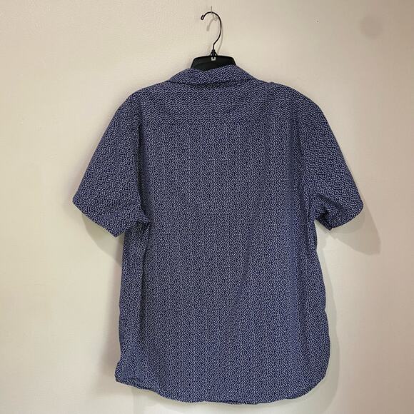 Slate & Stone Navy Circle Print Short Sleeve Button Down Size L - Picture 2 of 9